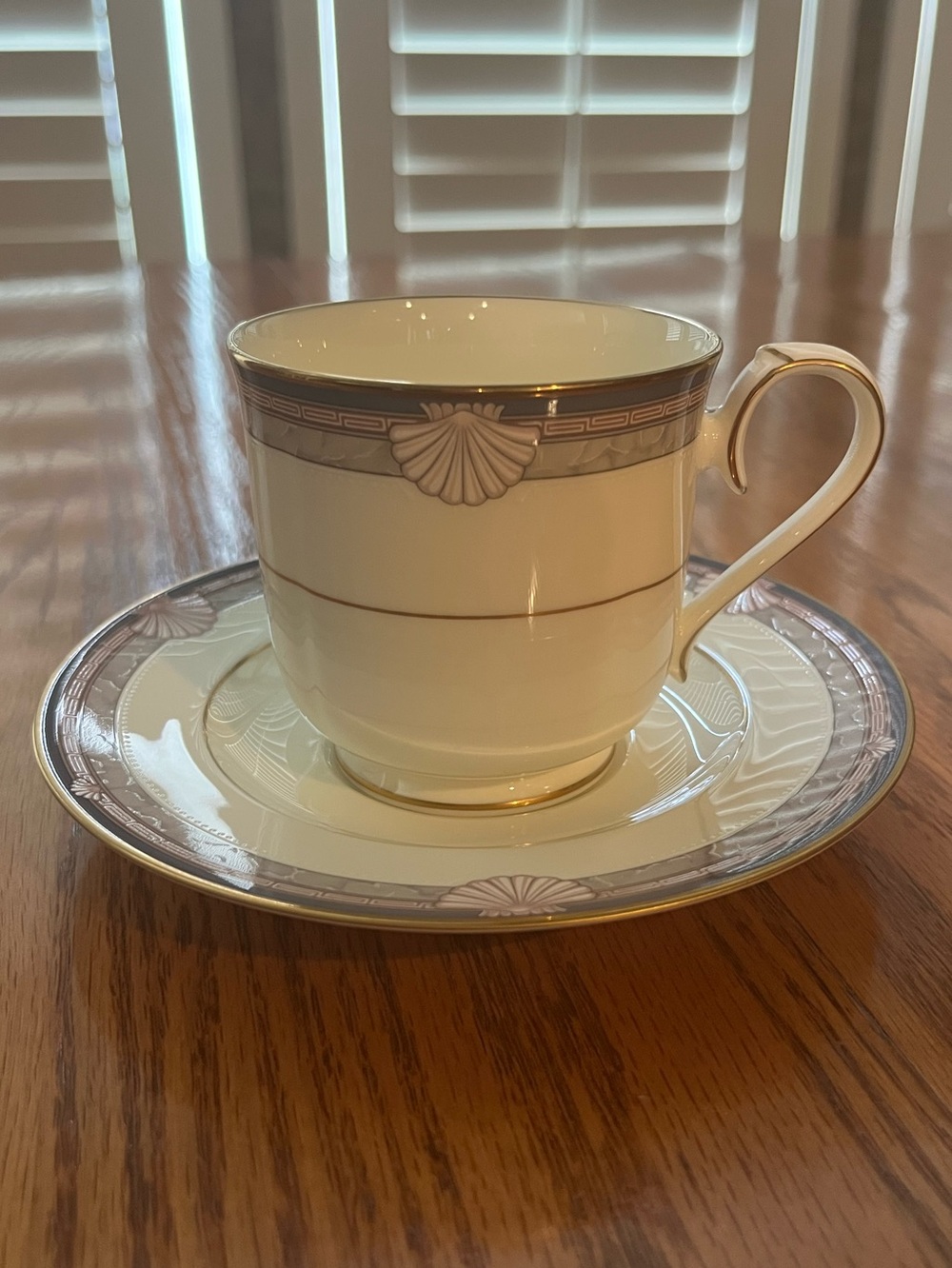 Noritake Stanford Court bone china footed teacup and saucer